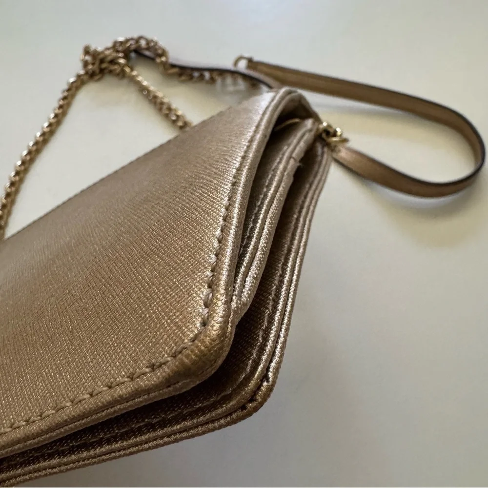 Michael Kors Gold Chain Strap Leather Crossbody Bag